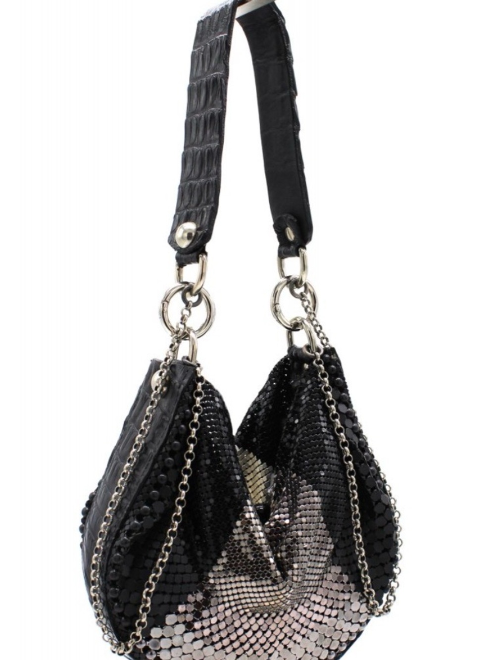 Black Mesh Chain Mail adjustable shoulder bag